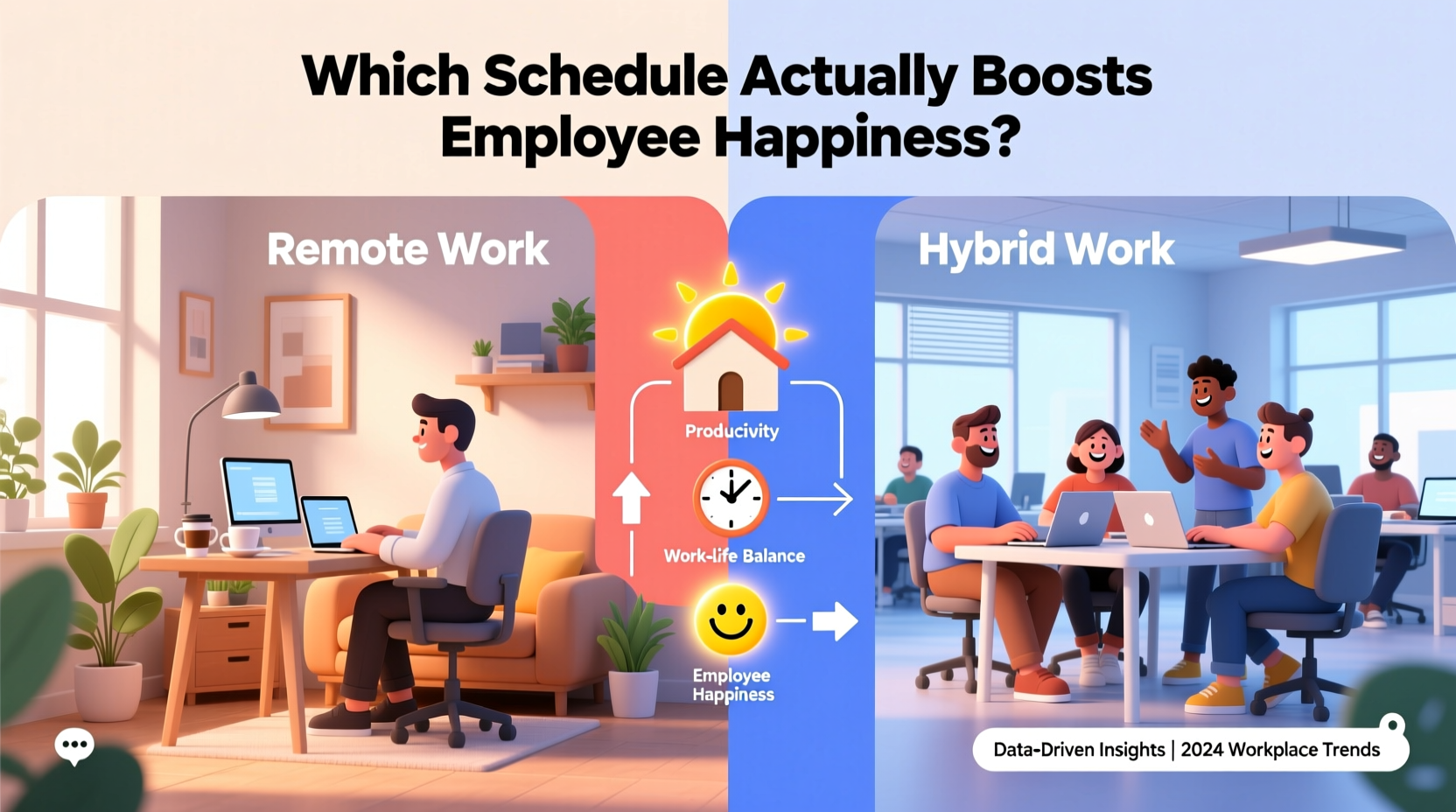 remote work vs hybrid model which schedule actually boosts employee happiness