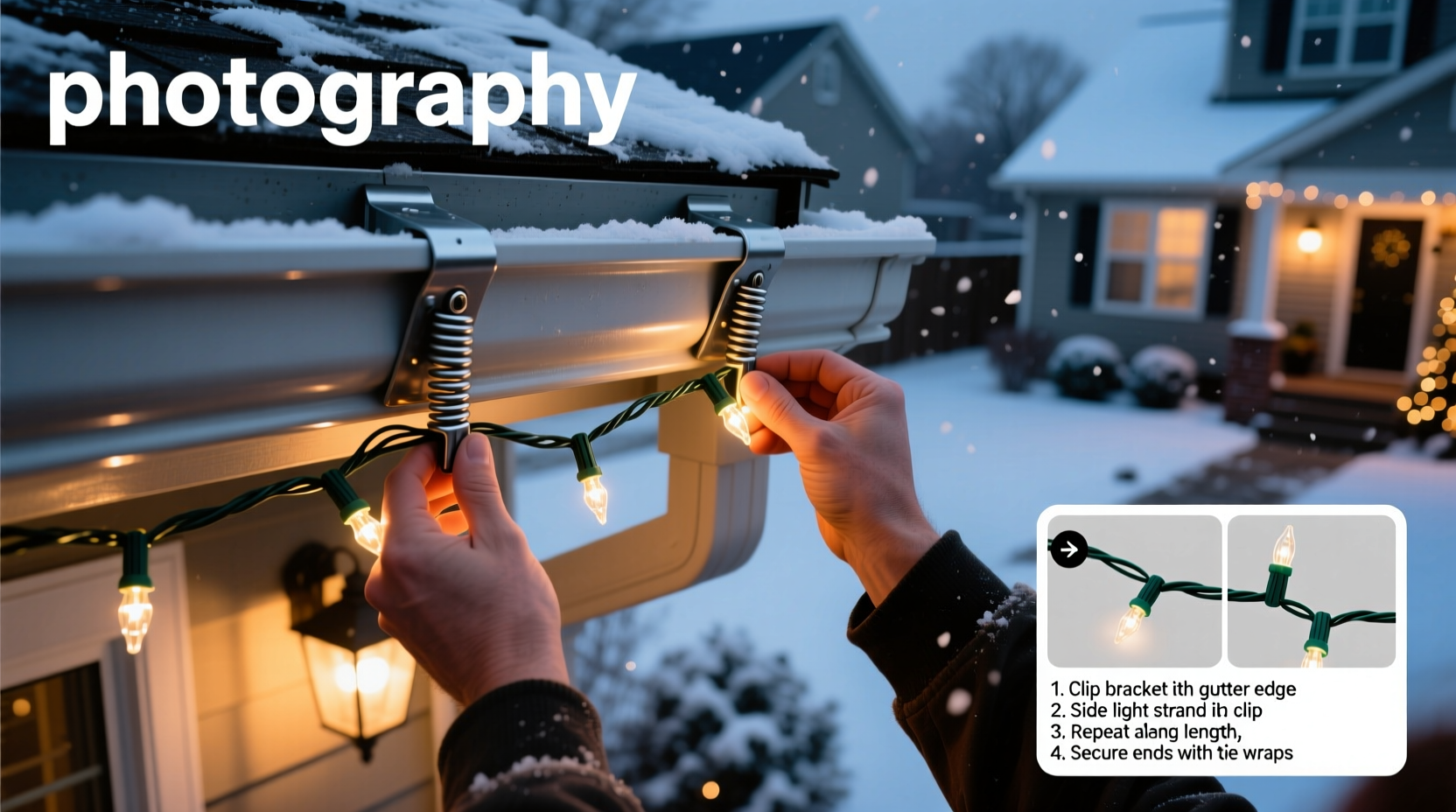 how to install outdoor christmas lights on gutters without nails or adhesive damage