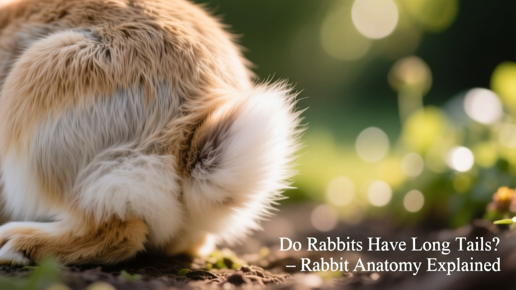 Close-up of a rabbit’s tail showing its fluffy texture, compact shape, and contrasting white underside