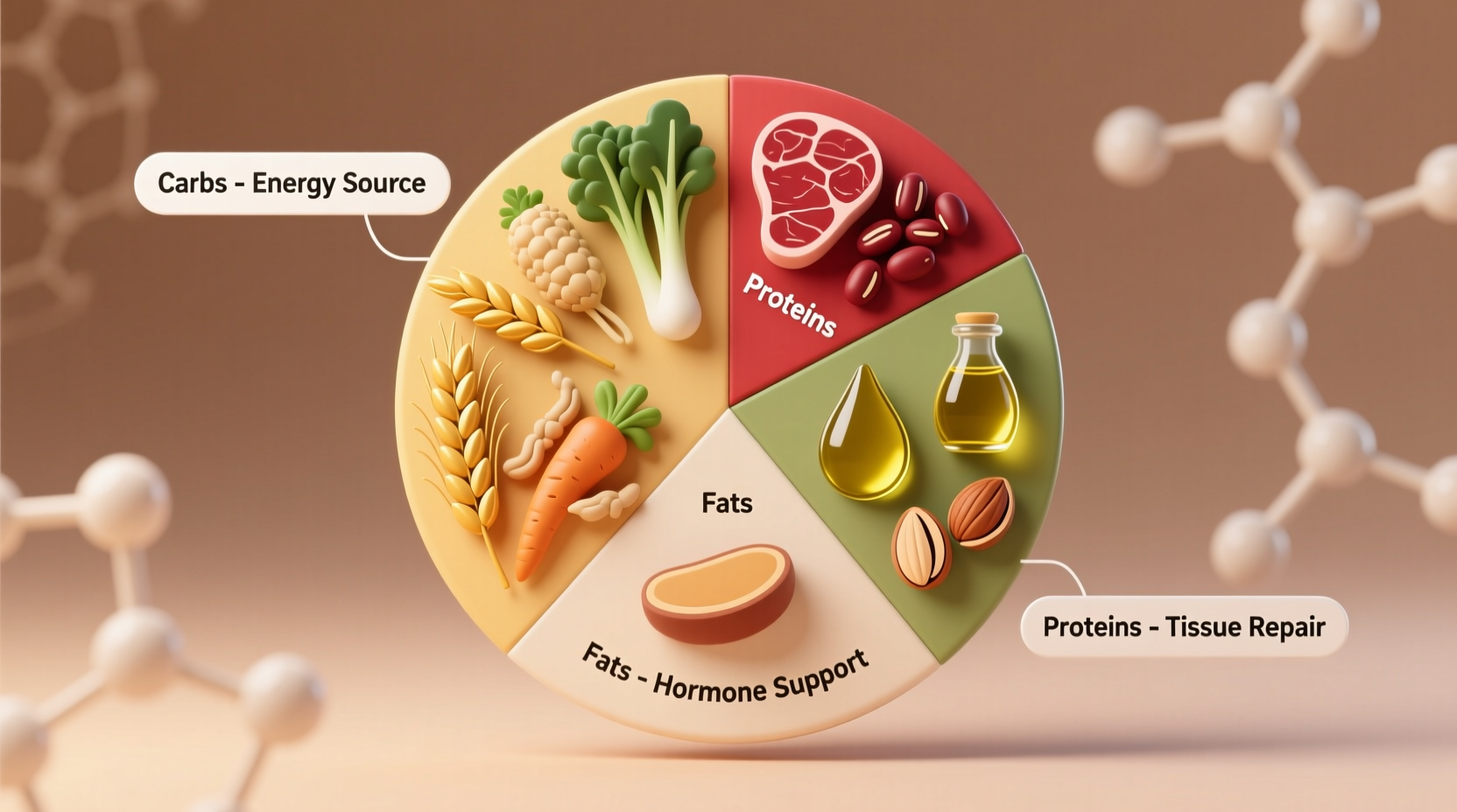 Visual breakdown of macronutrient food sources