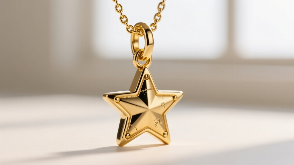 Macro jewelry photography showing an 18-gauge soldered gold jump ring securely attaching a heavy star charm to a 2mm figaro chain