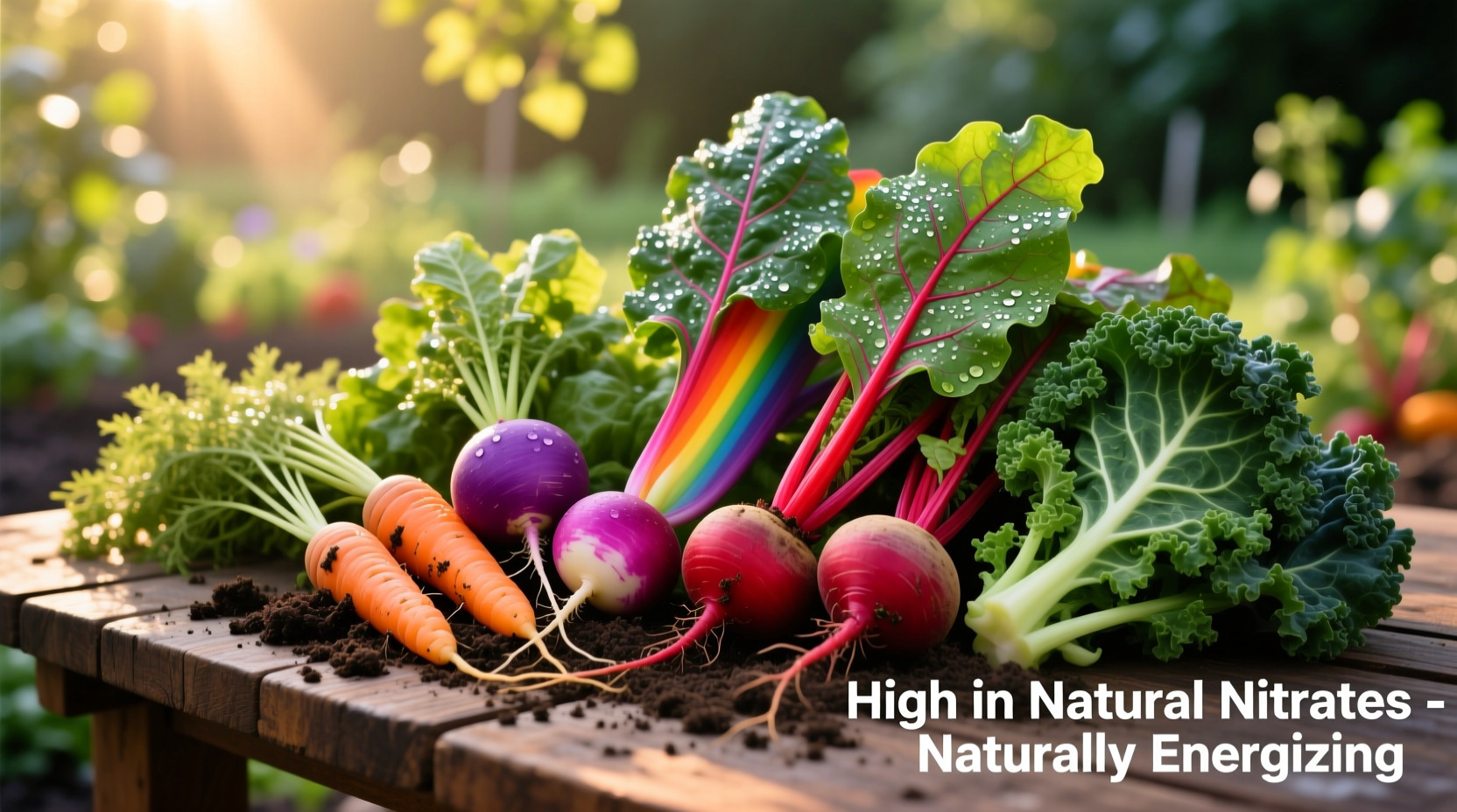 Colorful vegetables high in natural nitrates