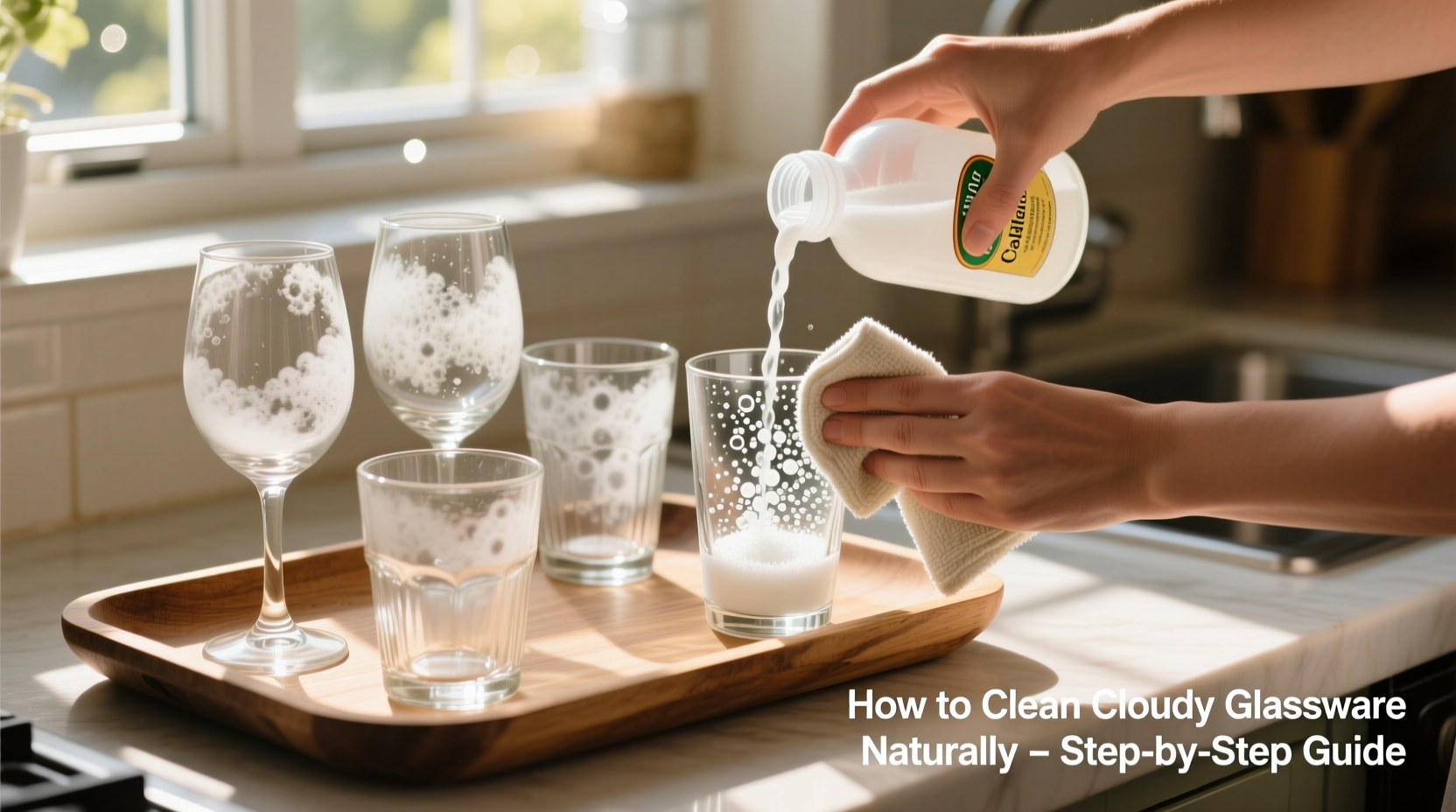 how to clean cloudy glassware and make it sparkle again naturally