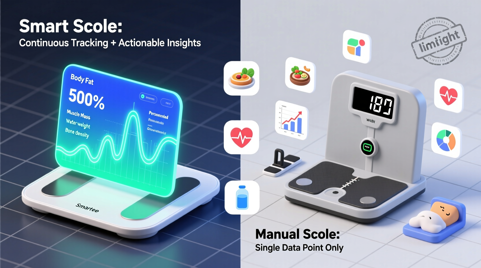 smart scale vs manual scale which gives actionable health insights