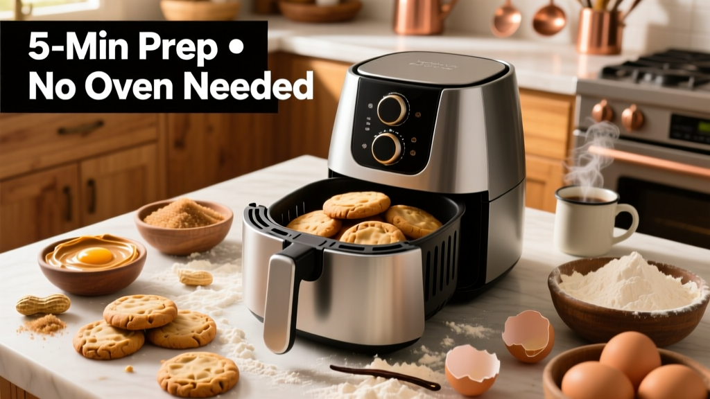 Easy Air Fryer Peanut Butter Cookies (5-Min Prep!)