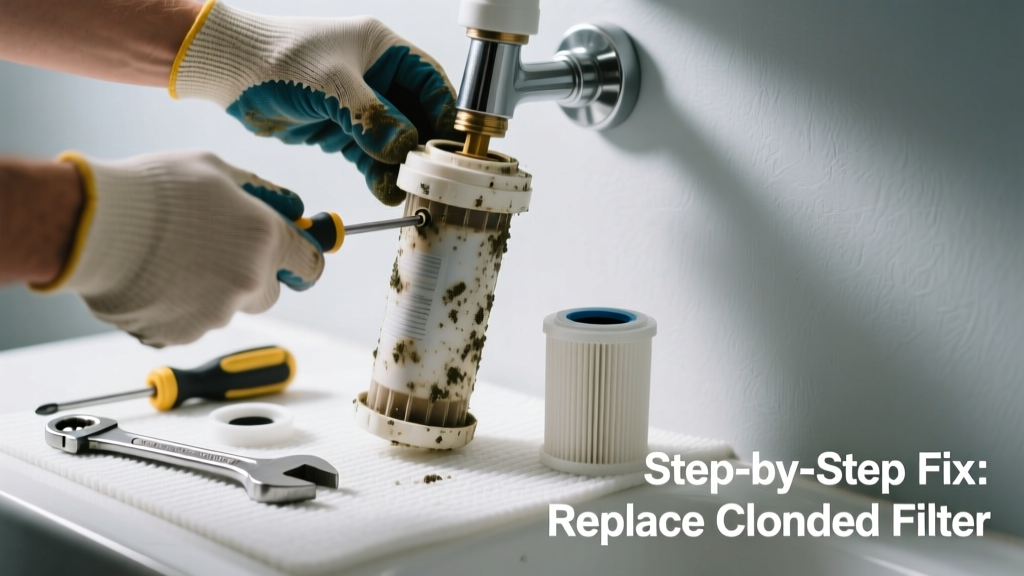 Fixing a Clogged Water Filter in the Bathroom