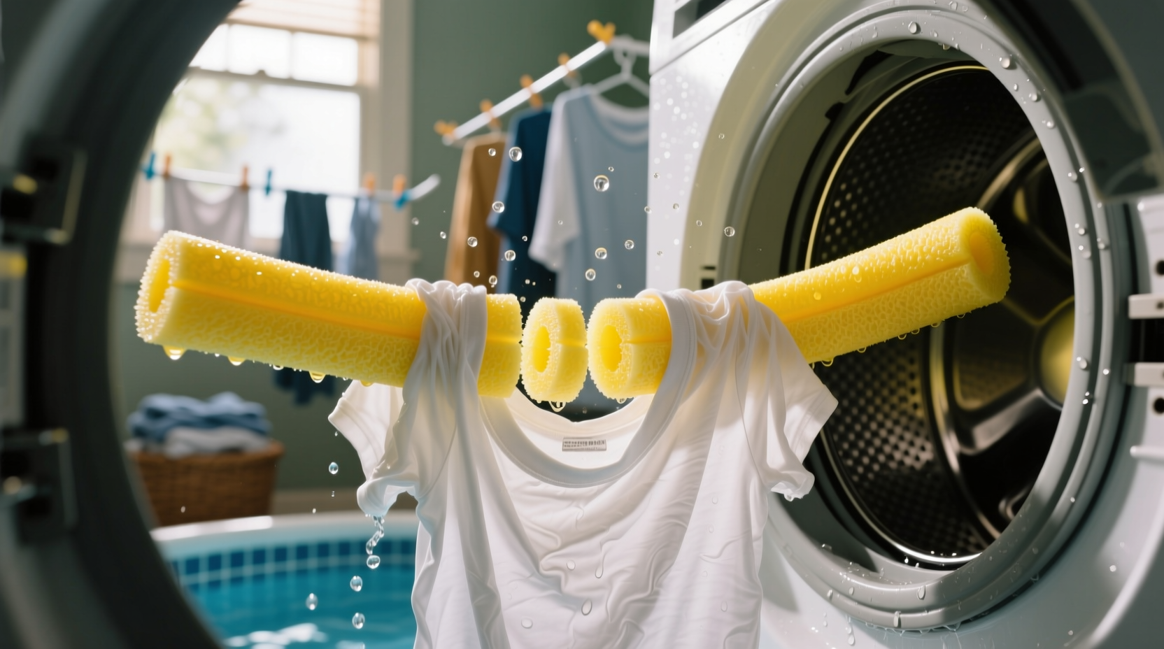this weird pool noodle hack helped me fix my biggest laundry ick