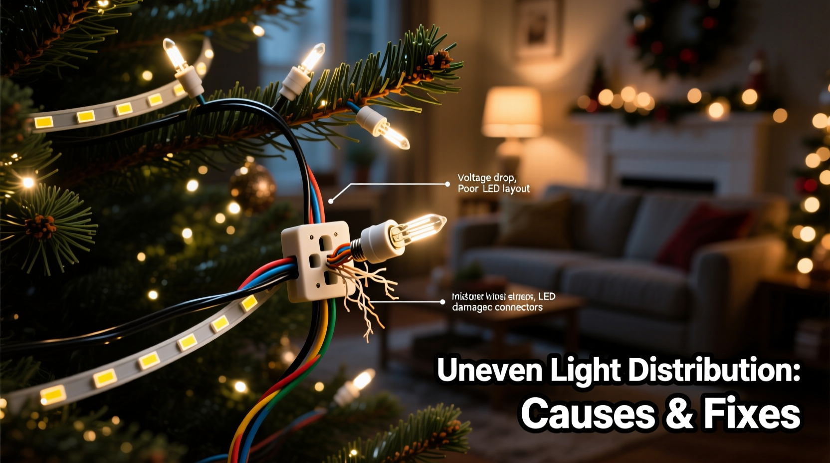 why do some prelit trees have uneven light distribution and how to fix it