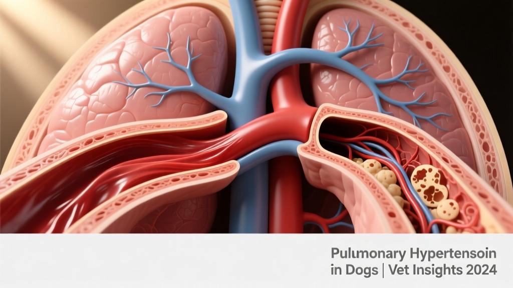 Side-by-side illustration showing normal pulmonary artery vs. constricted artery in a dog's lung