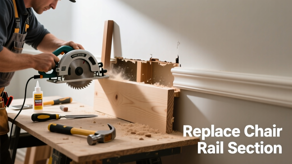 How to Replace a Loose Chair Rail's Damaged Section