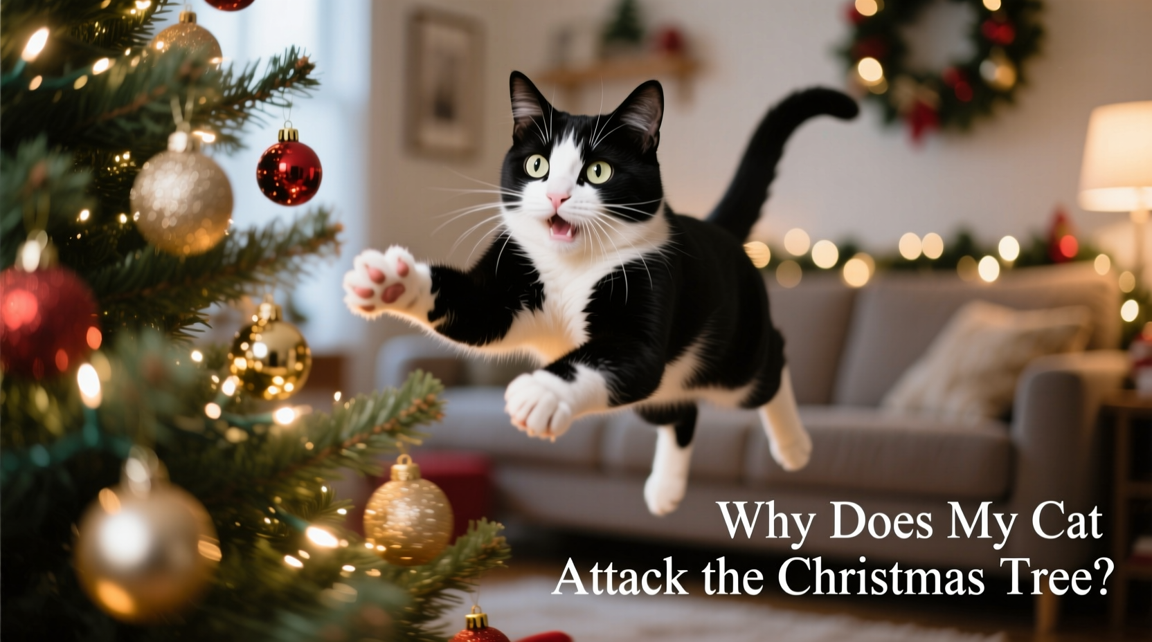 why does my cat attack the christmas tree and how to deter climbing
