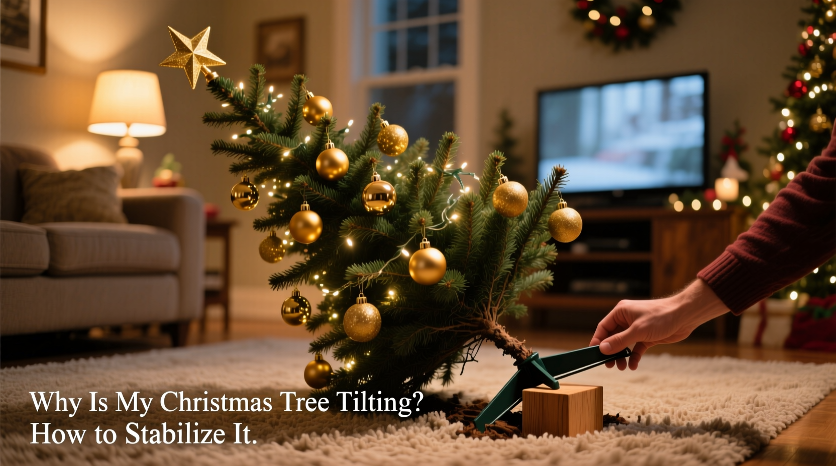 why is my christmas tree tilting and how to stabilize it