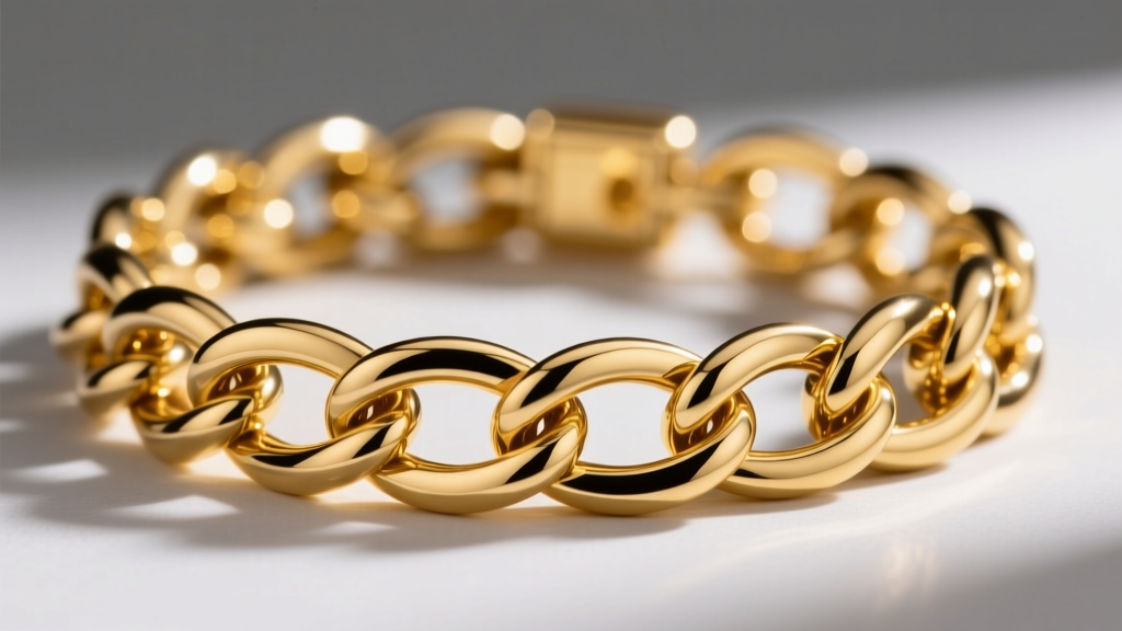Macro shot of a Brazilian Corda de Violão gold chain weave, highlighting intricate interlocking links and high-polish 750 gold