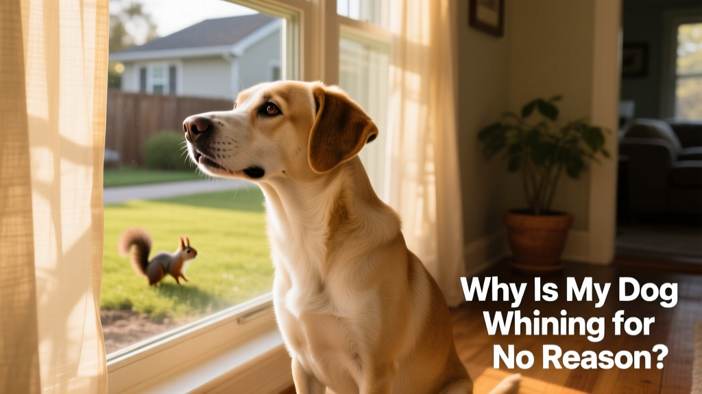 A dog standing at a window, nose pressed to the glass, gently whining while looking outside