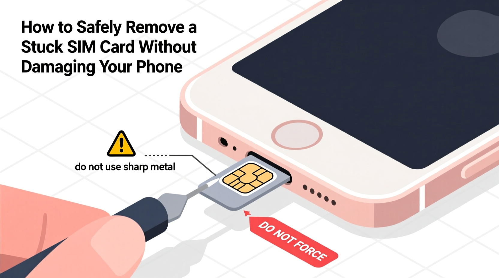 how to safely remove a stuck sim card without damaging your phone