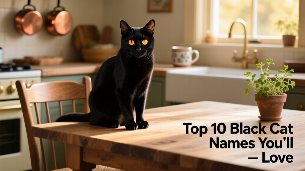 A black cat sitting on a kitchen dining chair, his paws resting on the kitchen table