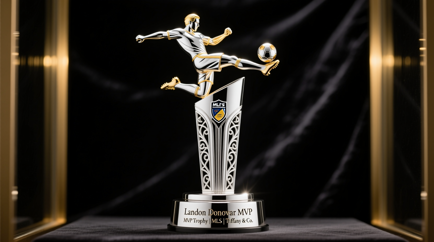 the landon donovan mvp trophy designed and handcrafted by tiffany co for major league soccer