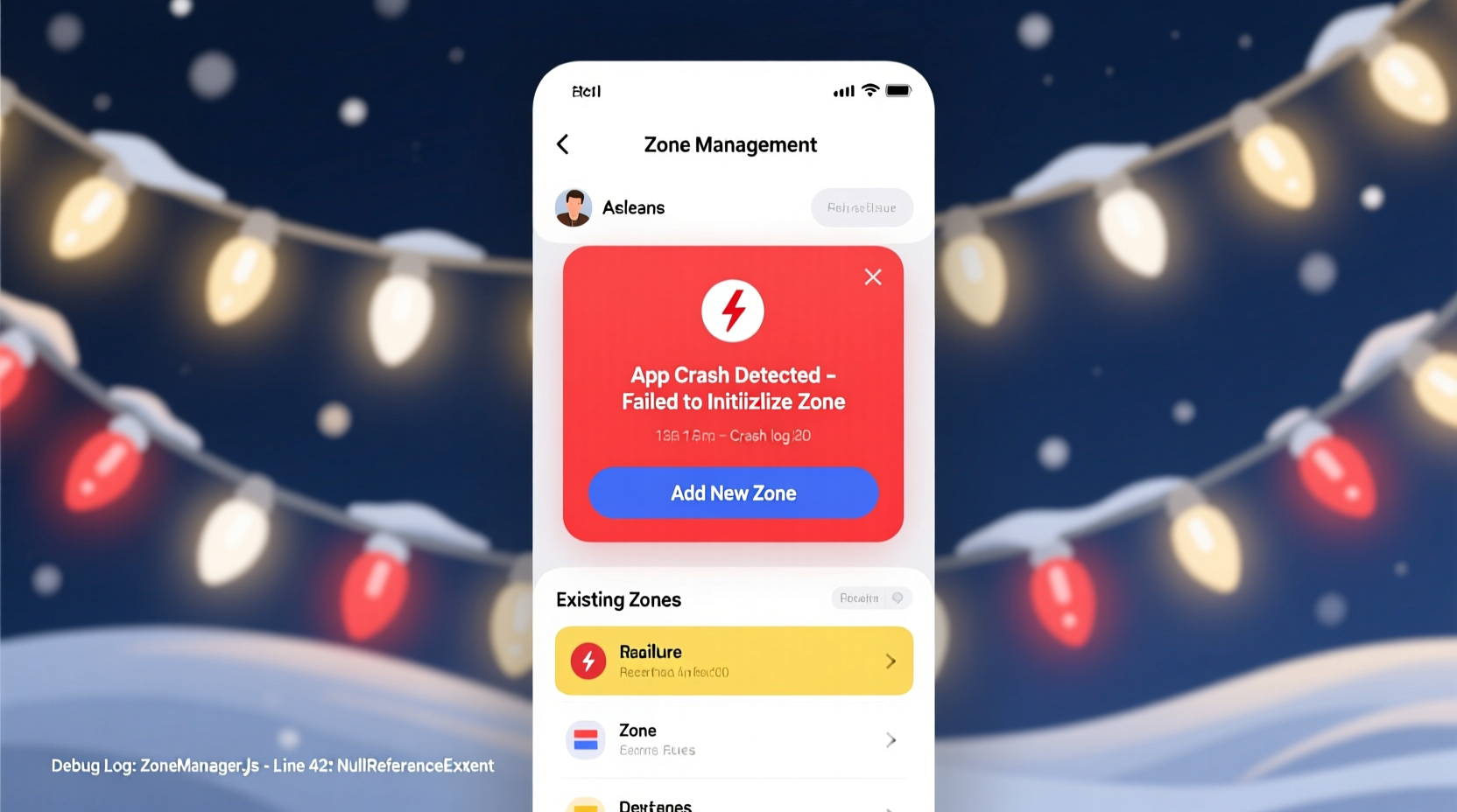 why does my smart christmas light app crash every time i add a new zone fixes tested