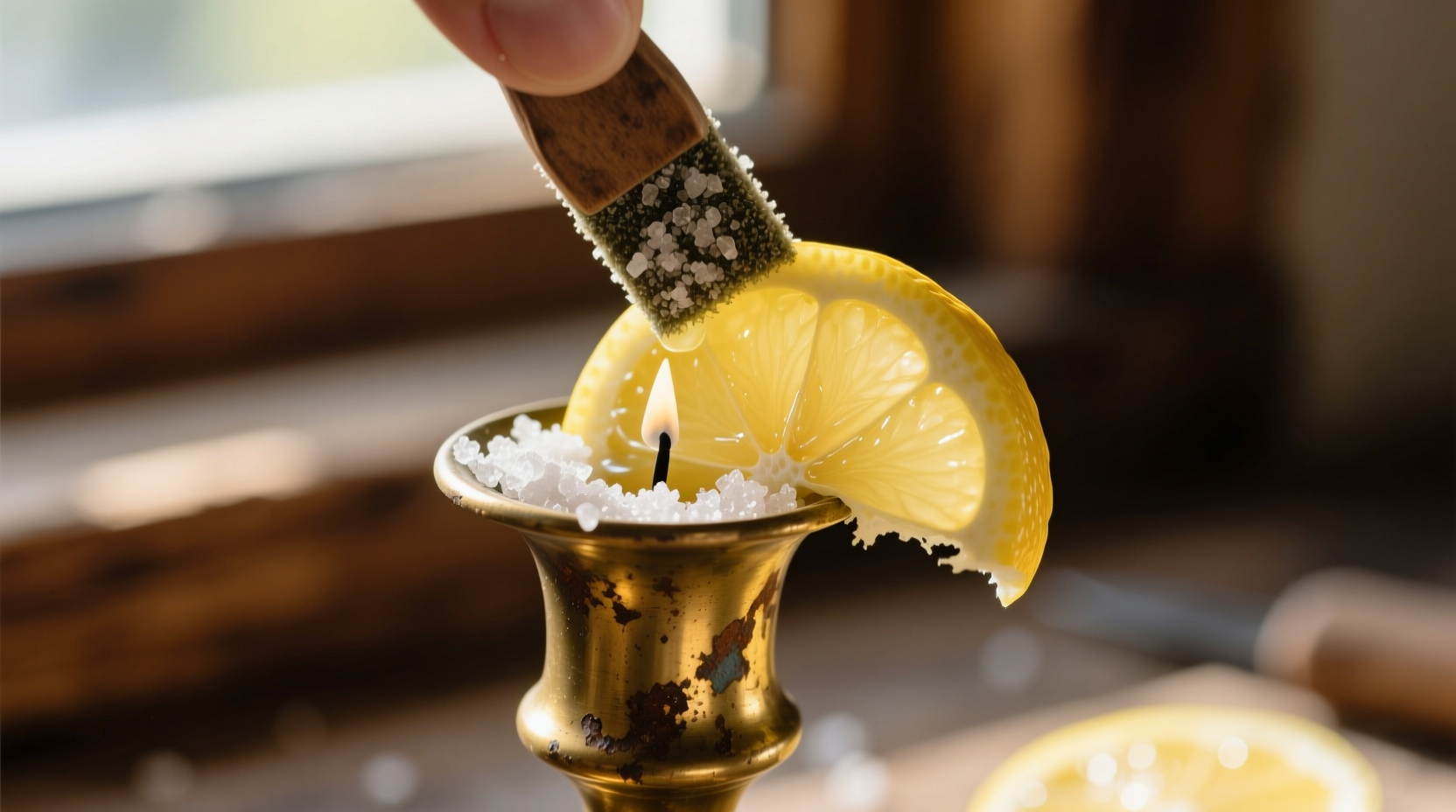 eco friendly cleaning shine brass with lemon salt