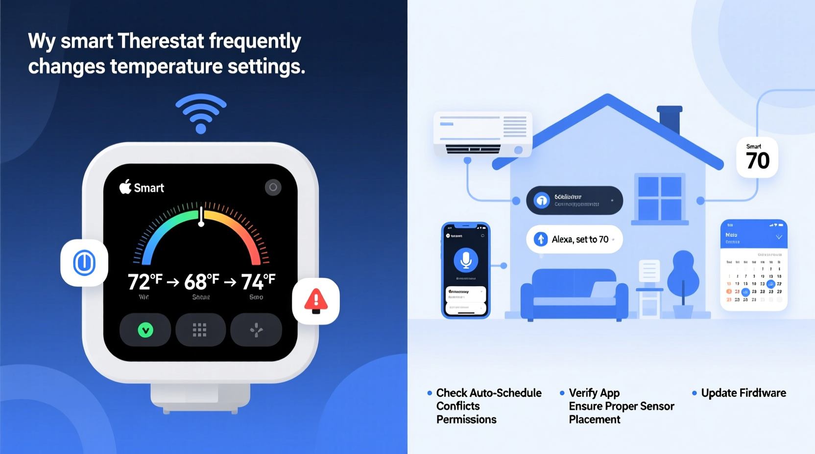 why does my smart thermostat keep changing temperature settings