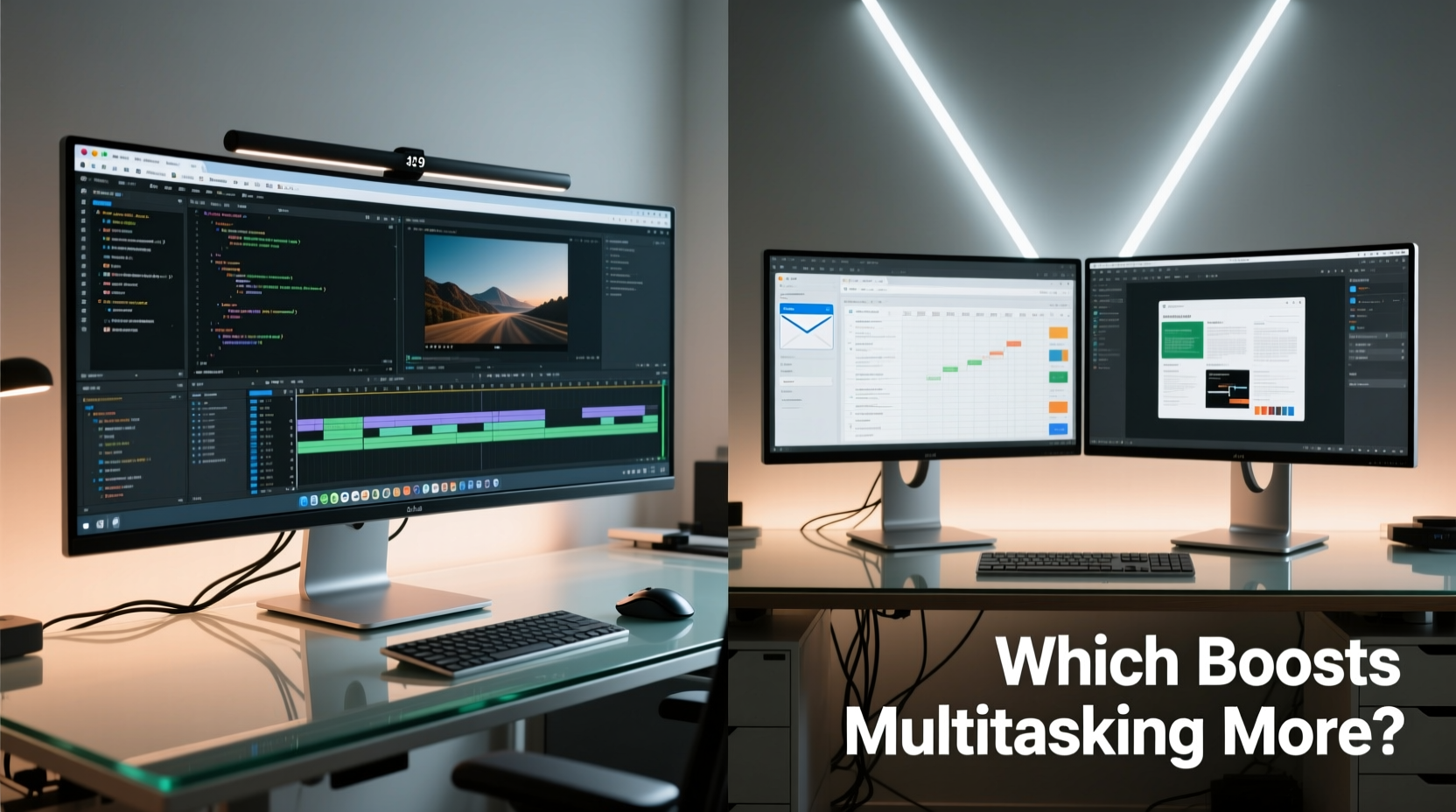 ultrawide monitor vs dual screen setup which boosts multitasking more