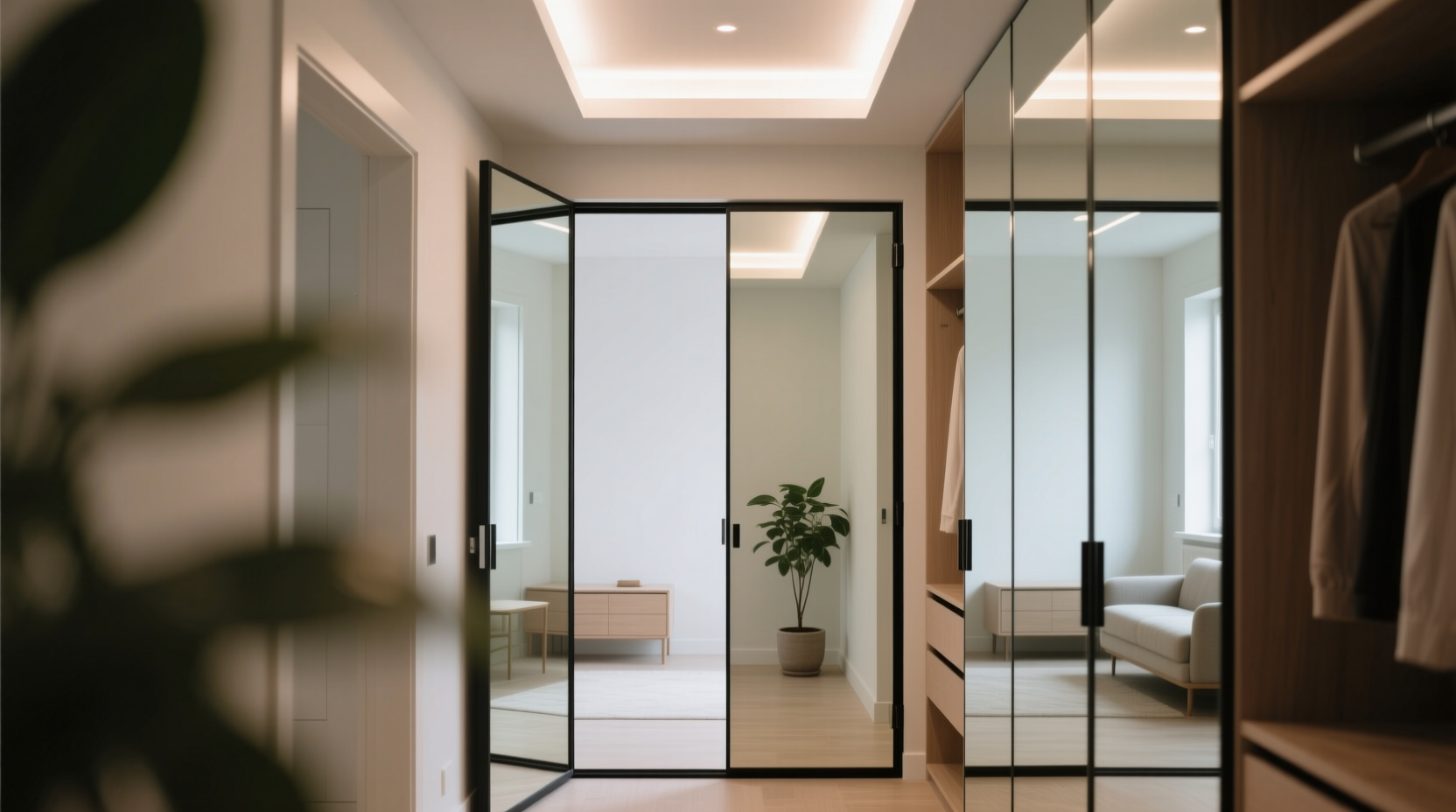 mirrored closet door for small spaces