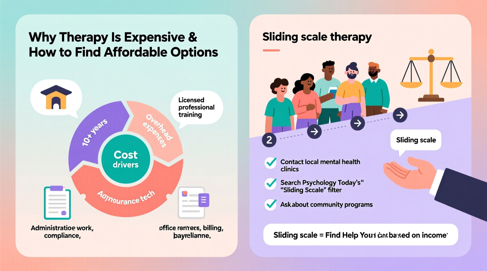 why is therapy so expensive and how to find sliding scale options