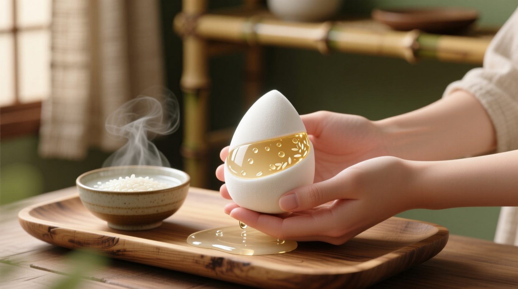 eco friendly cleaning sanitize beauty blenders with rice water