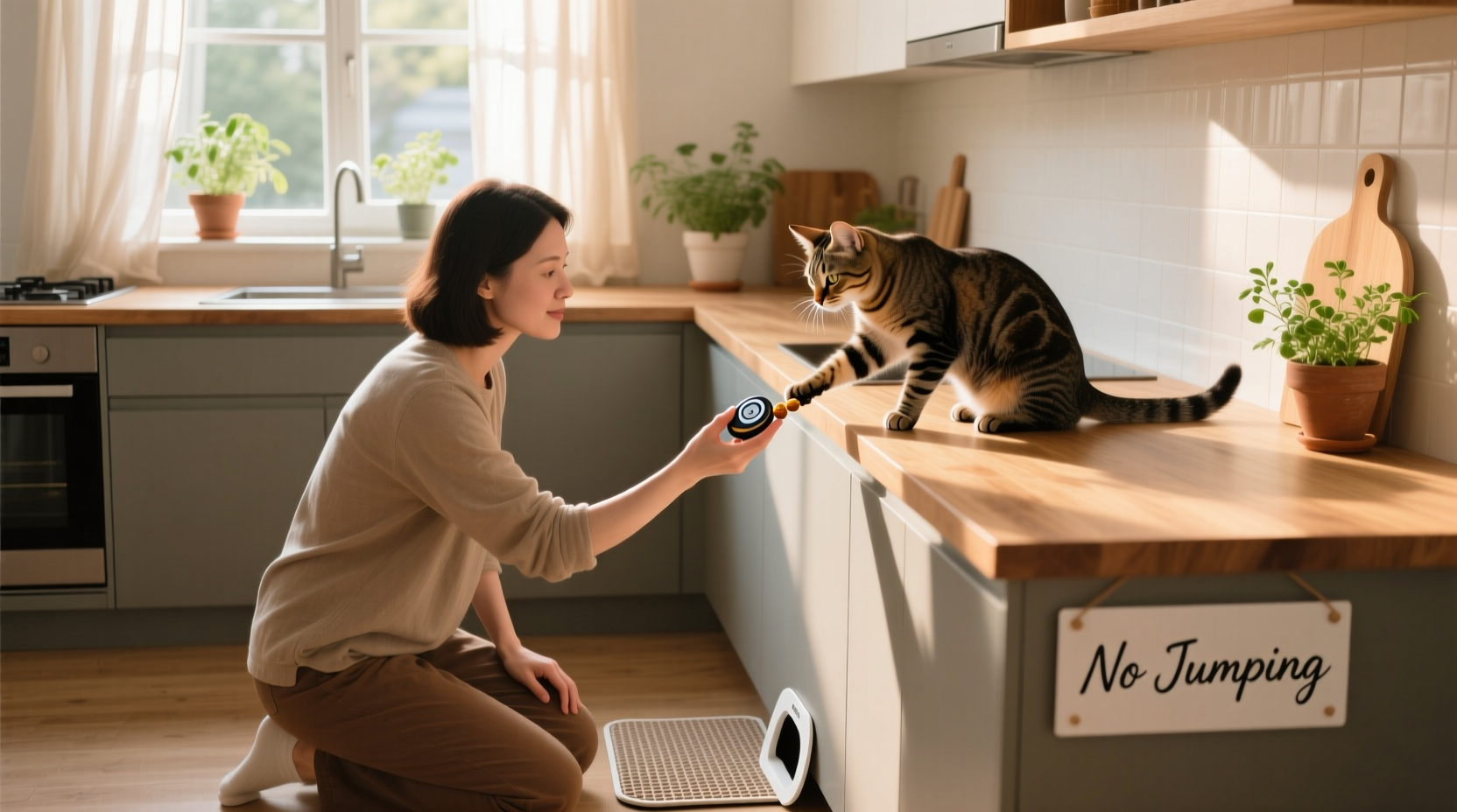 how to train your cat to stop jumping on kitchen counters humane methods
