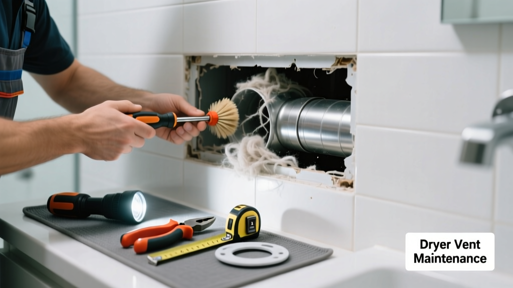 Fixing a Clogged Dryer Vent in the Bathroom