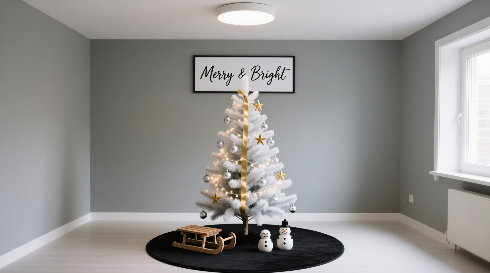 how to style a christmas tree in a studio apartment with low ceilings