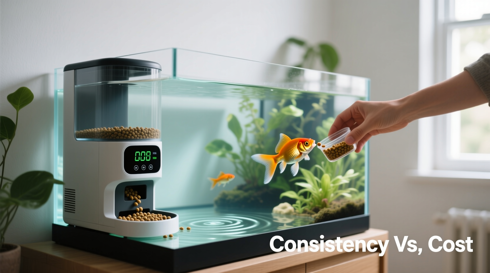 automatic fish feeder vs manual feeding is consistency worth the cost