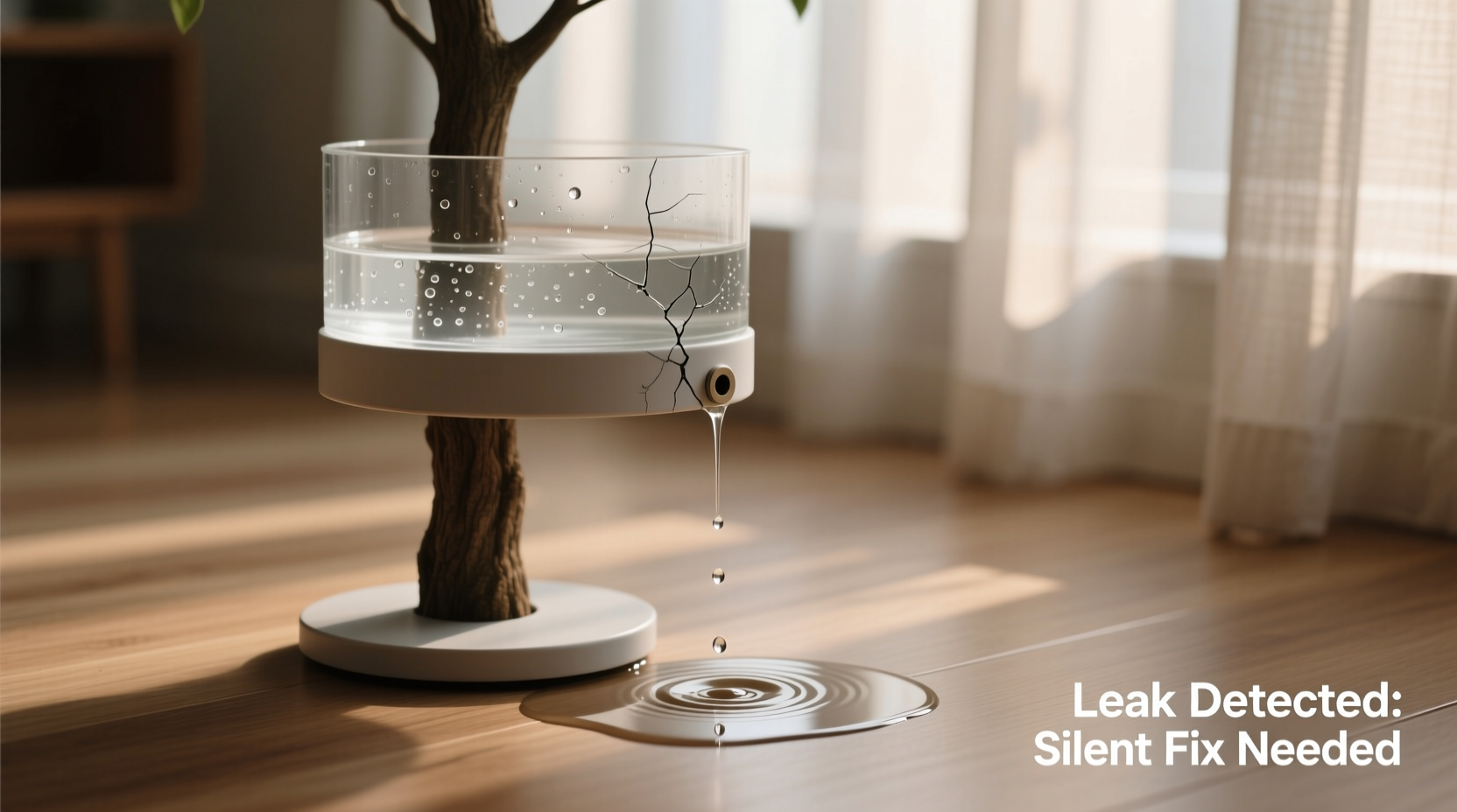 why does my tree stand leak water even with the reservoir full and how to stop it silently