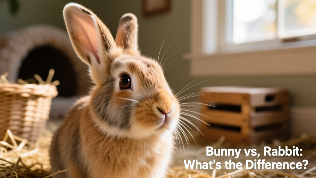 Close-up portrait of a domestic rabbit with soft fur and expressive eyes
