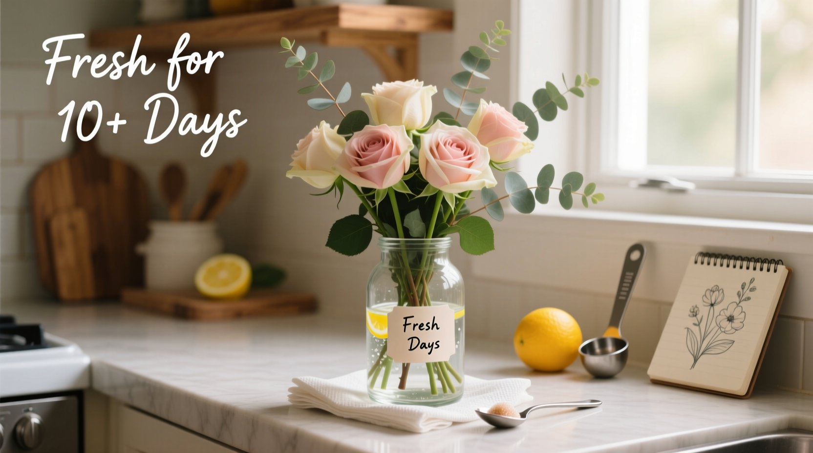 how to keep cut flowers fresh for over 10 days using household items
