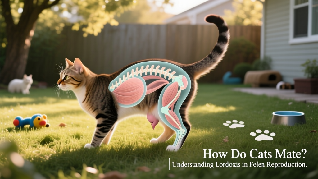 Diagram illustrating lordosis posture during feline mating