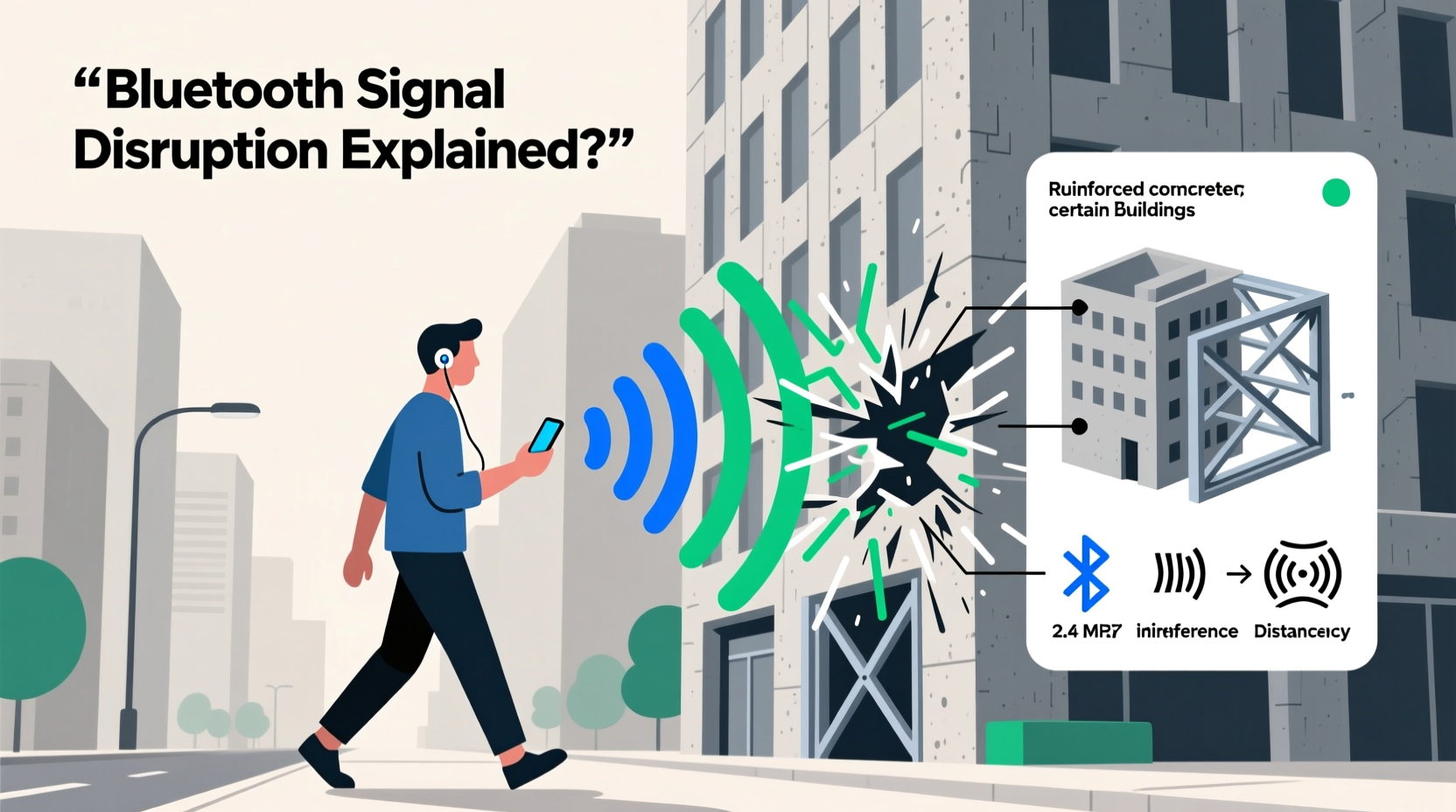 why do my wireless earbuds disconnect when i walk past certain buildings