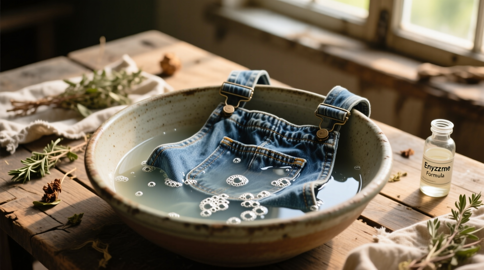 how to revive stiff denim overalls naturally