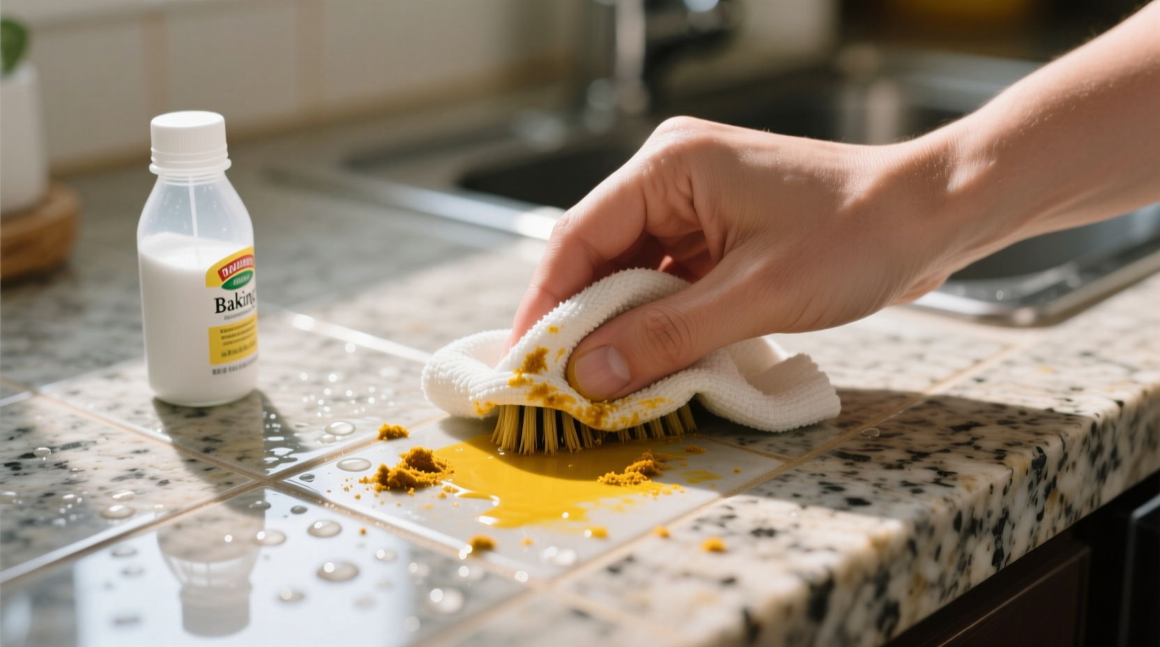 ways to remove turmeric stains from hard surfaces