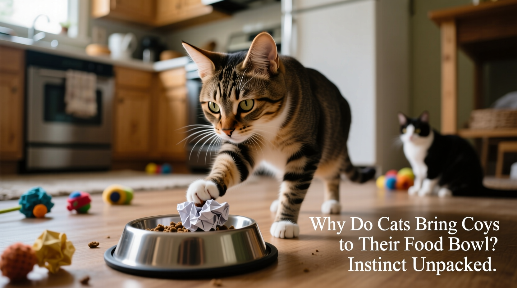 why do cats bring toys to the food bowl instinctual behavior unpacked