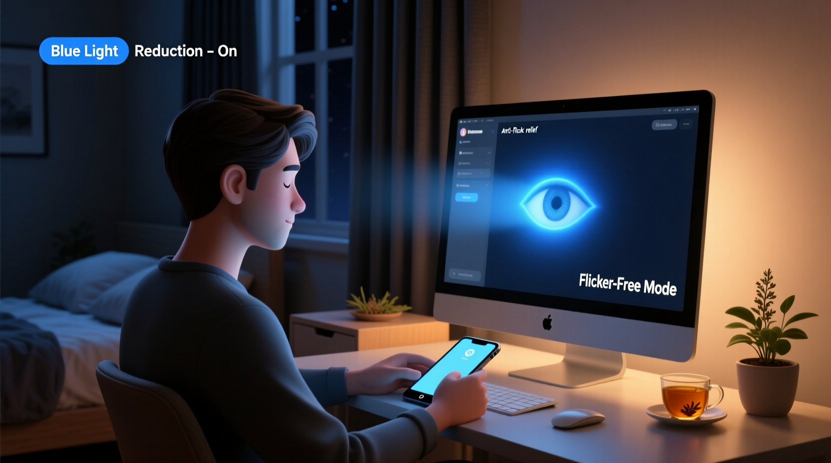 why does my screen flicker at night and how to stop eye fatigue instantly