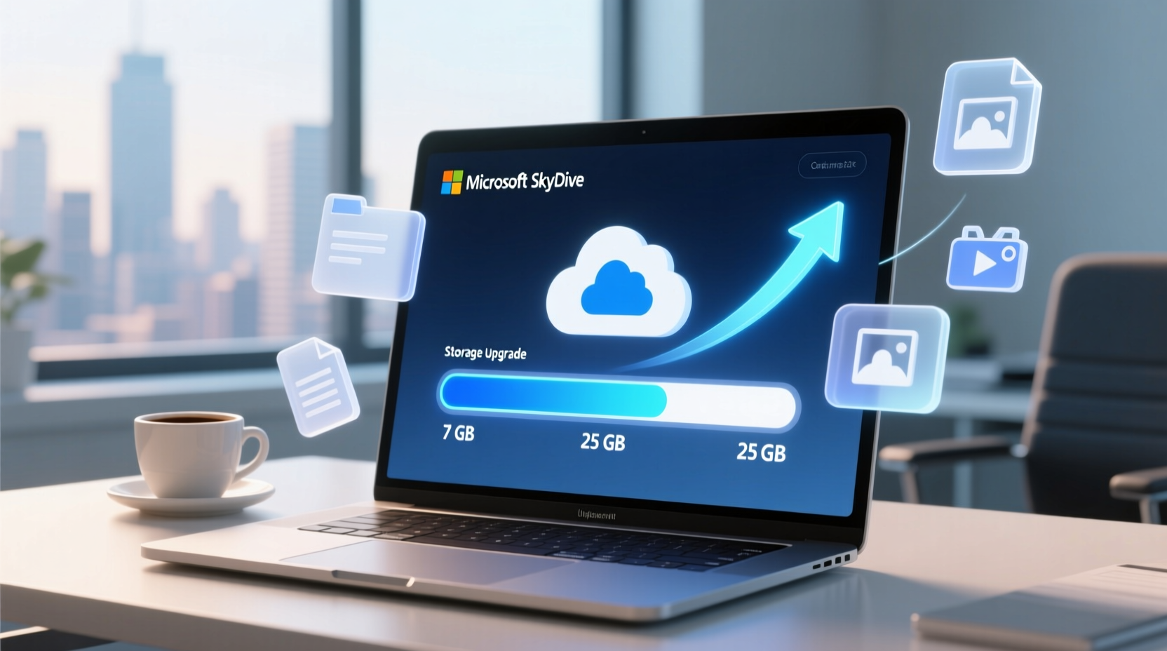 upgrade from 7gb to 25gb of free microsoft skydrive sto