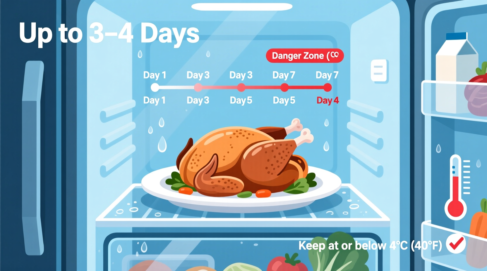 how long can cooked turkey stay in the fridge