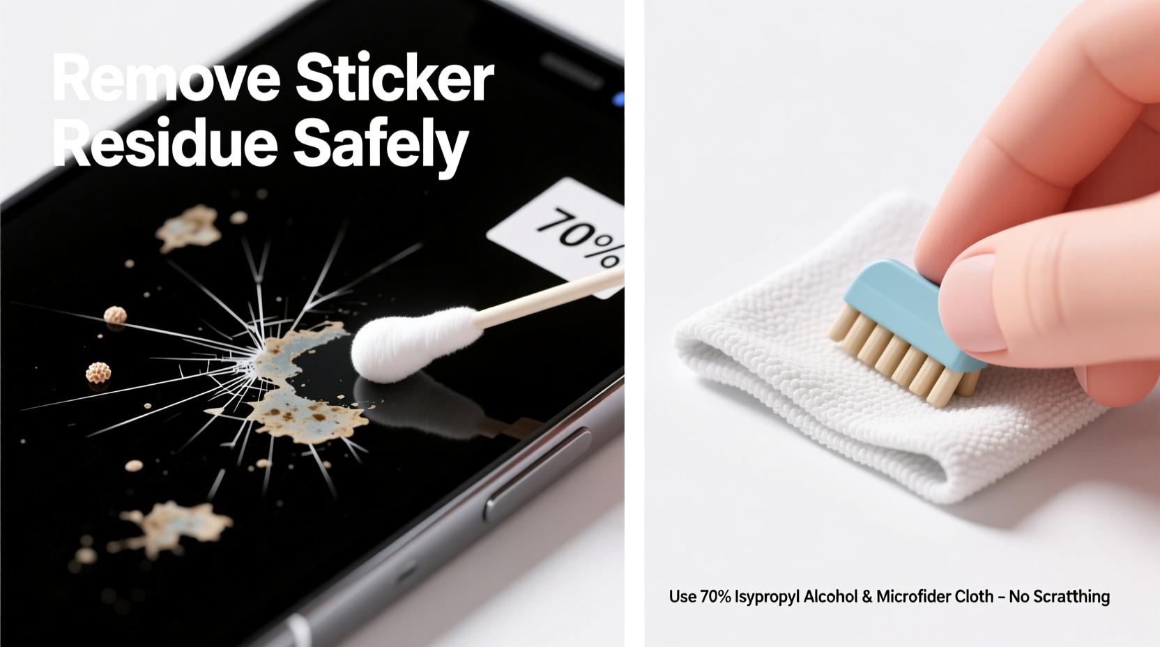 how to quickly remove sticker residue from electronics without scratching