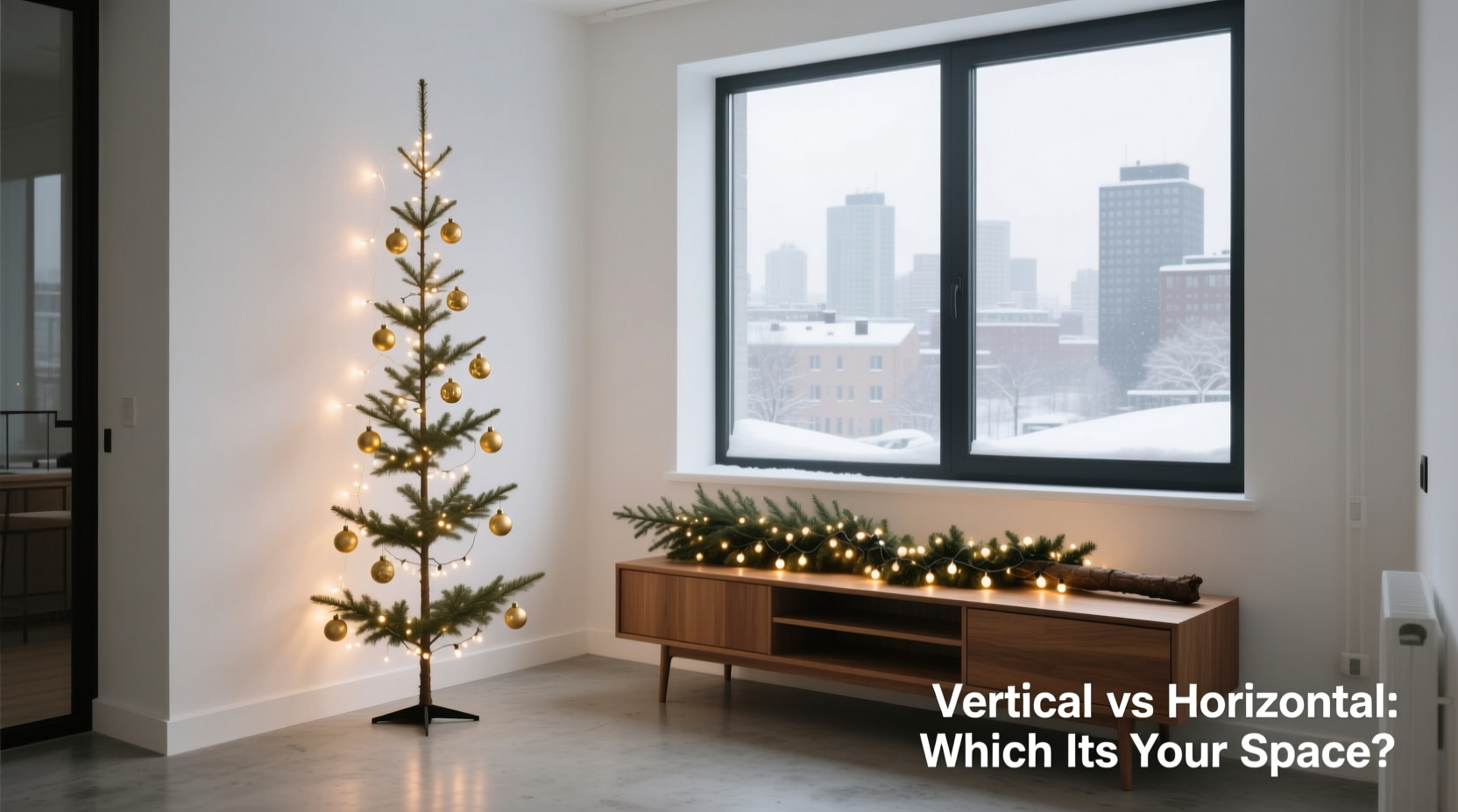 vertical vs horizontal christmas tree placement which fits better in small spaces
