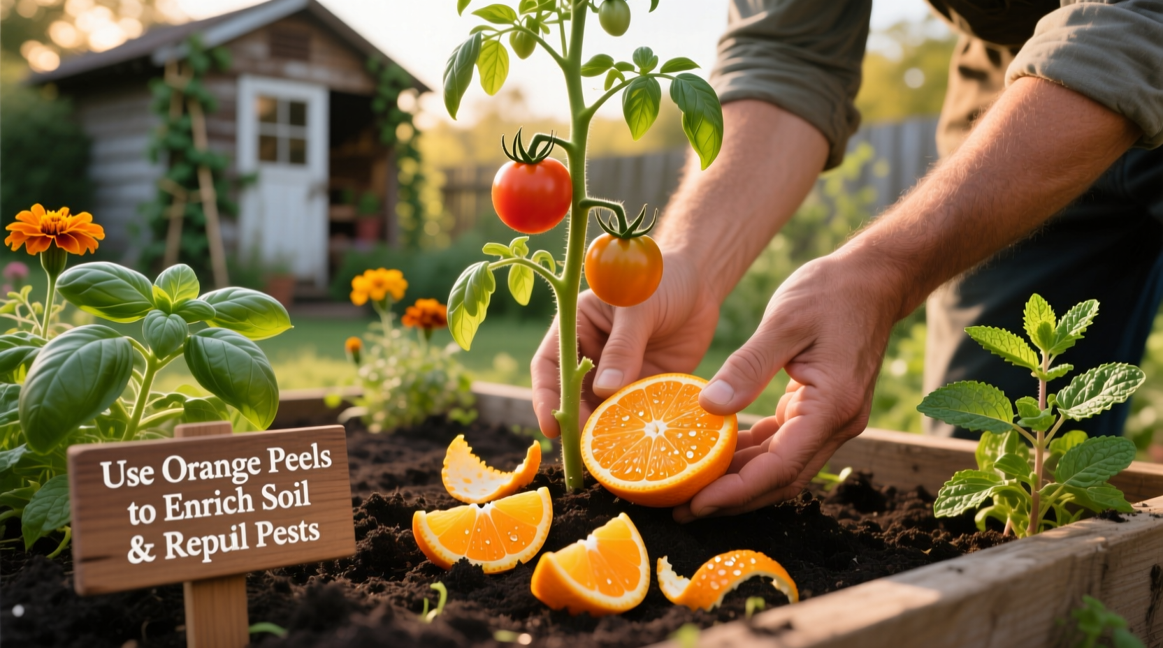 how to use orange peels in the garden