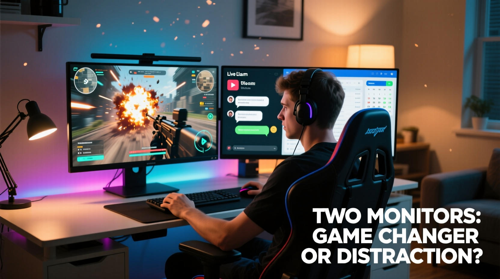 is using two monitors better for gaming or just distracting