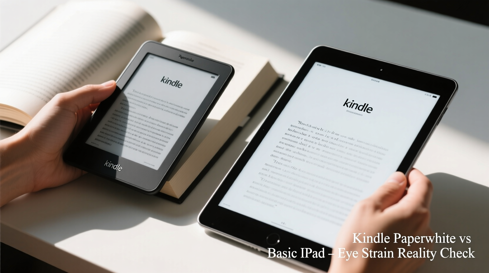 kindle paperwhite vs basic ipad for reading eyes strain reality check
