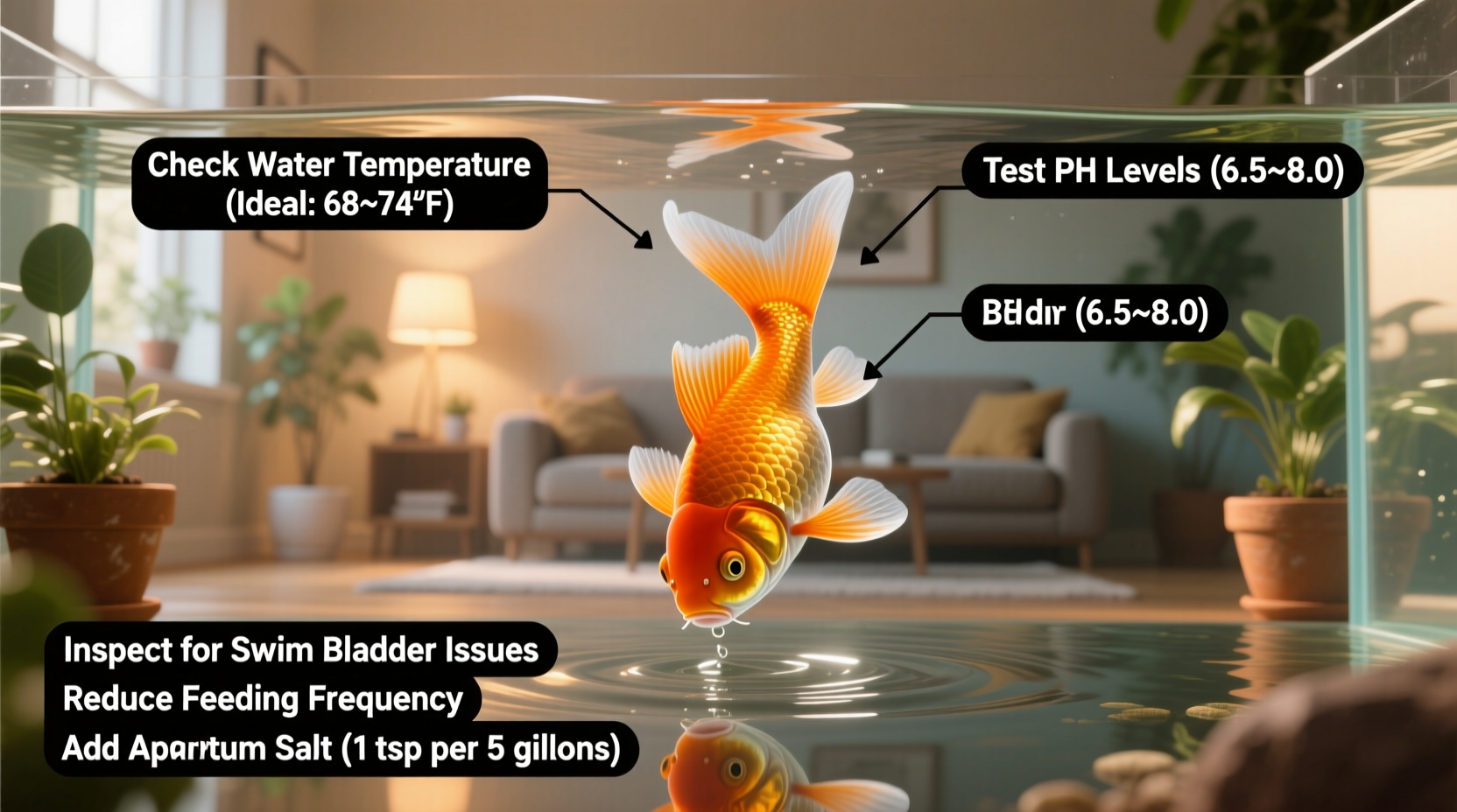 how to stop your goldfish from floating upside down without rushing to the vet