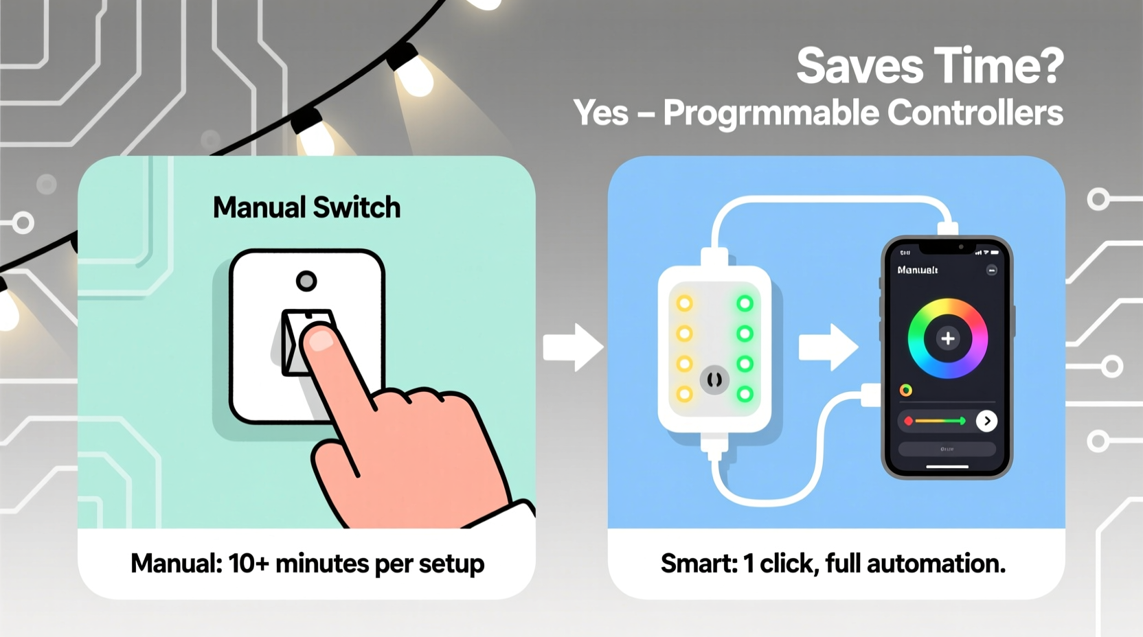 programmable christmas light controllers vs manual switches which saves time